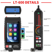 Load image into Gallery viewer, Henkion LT-600 4-inch Professional Multi-function Network Cable Tester