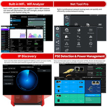 Load image into Gallery viewer, Henkion E90 4K IP Camera Tester 8" Touchscreen 90W PoE DMM OPM VFL Network Tools
