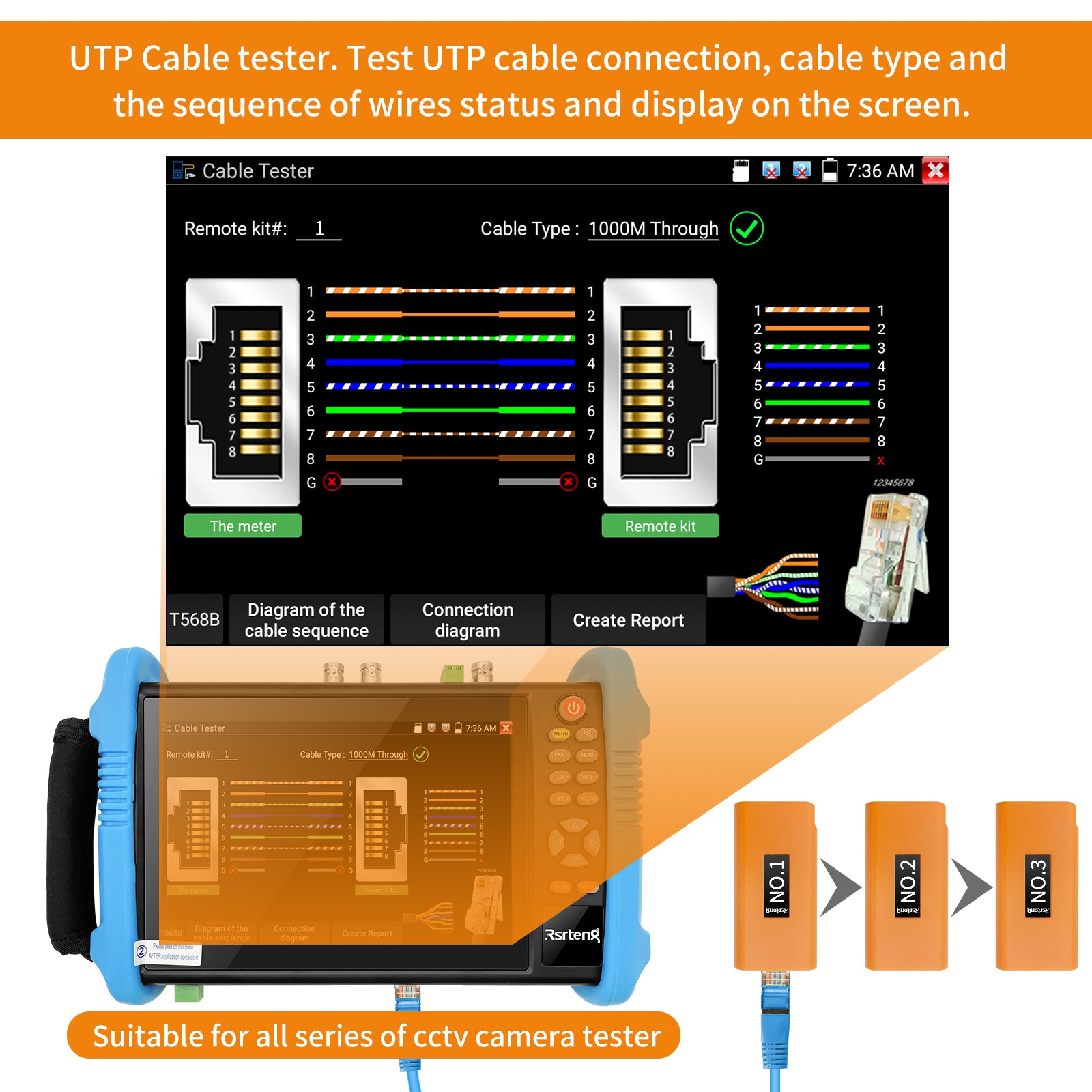 Remote Control Test Network Henkion Network Cable Tester Remote Kits