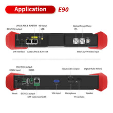 Load image into Gallery viewer, Henkion E90 4K IP Camera Tester 8" Touchscreen 90W PoE DMM OPM VFL Network Tools
