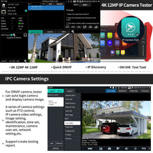 Load image into Gallery viewer, Henkion E88 4K 12MP IP Security Camera Tester 8 Inch Touchscreen 90W PoE CCTV Test Tool
