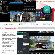 Load image into Gallery viewer, Henkion E89 4K IP Camera Tester 8inch Touchscreen 8MP TVI/CVI/AHD Support 90W PoE
