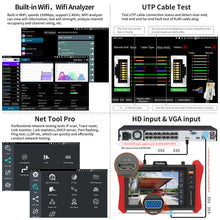 Load image into Gallery viewer, Henkion E88 4K 12MP IP Security Camera Tester 8 Inch Touchscreen 90W PoE CCTV Test Tool
