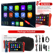 Load image into Gallery viewer, Henkion E90 4K IP Camera Tester 8" Touchscreen 90W PoE DMM OPM VFL Network Tools
